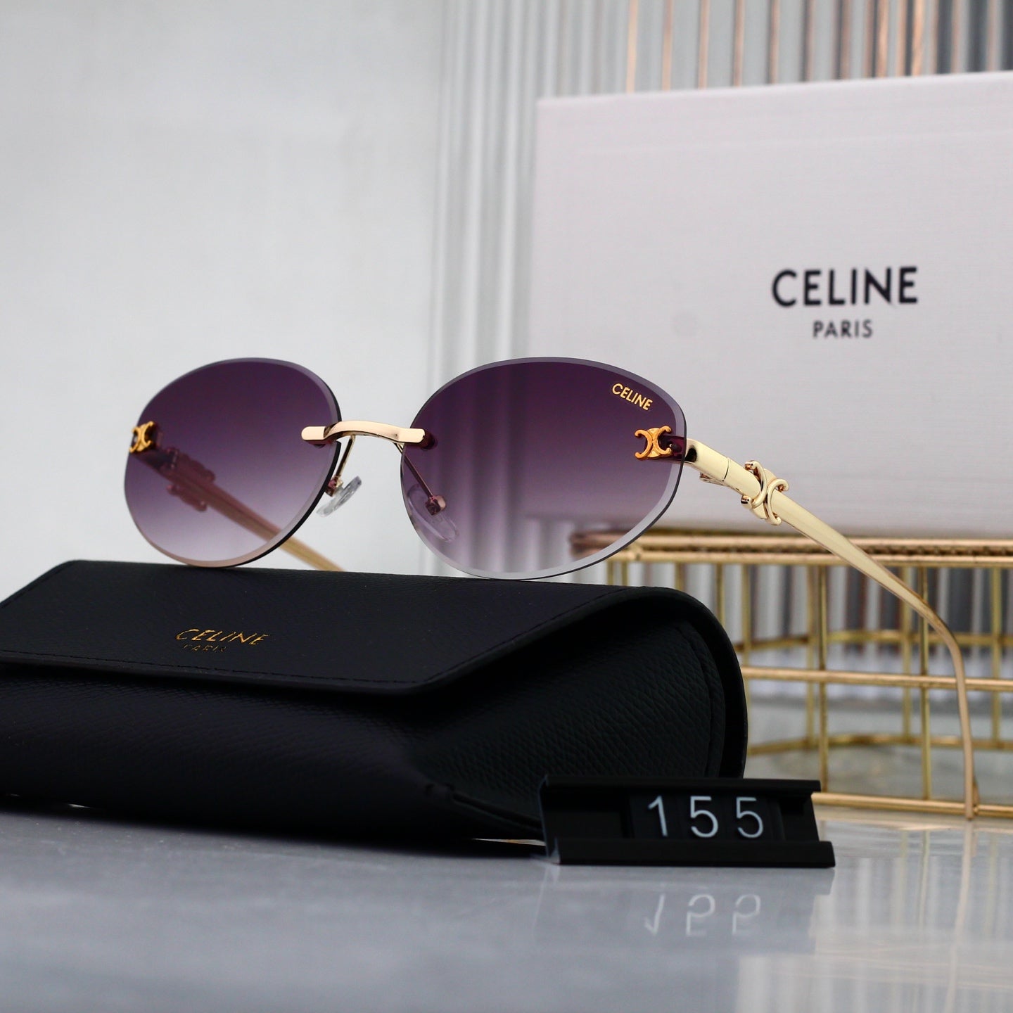 Hot sale metal frameless sunglasses 155