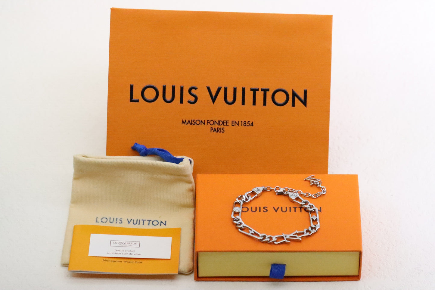 Floral and Letter Cuban Patchwork Bracelet