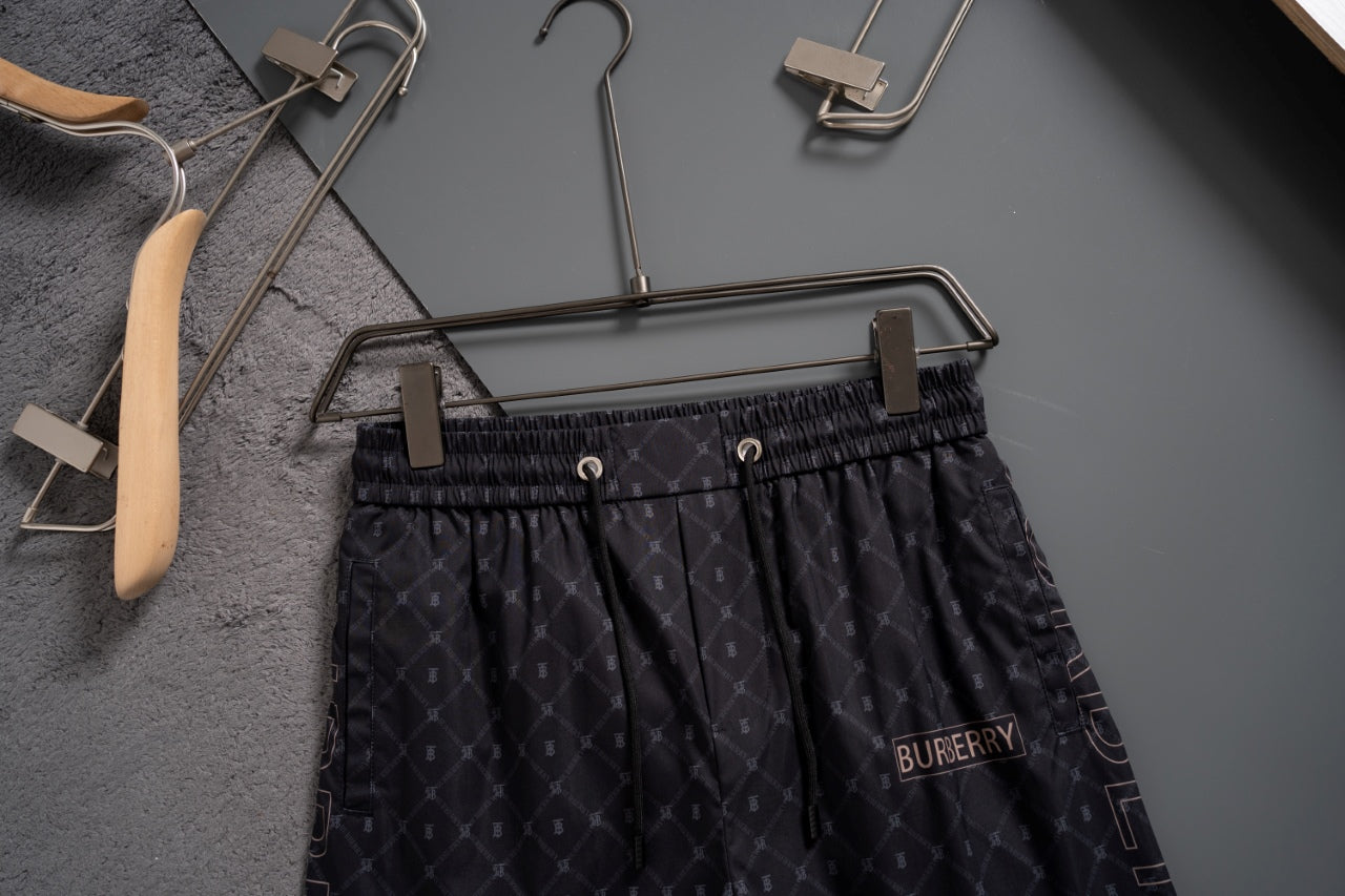 Classic black printed casual quick-drying beach shorts