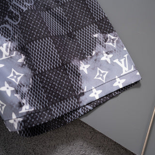 Blue and black quick-drying beach shorts