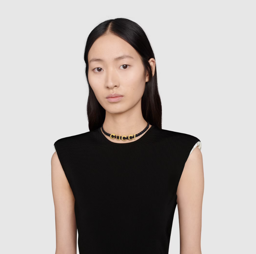 Monogram Choker Leather Necklace