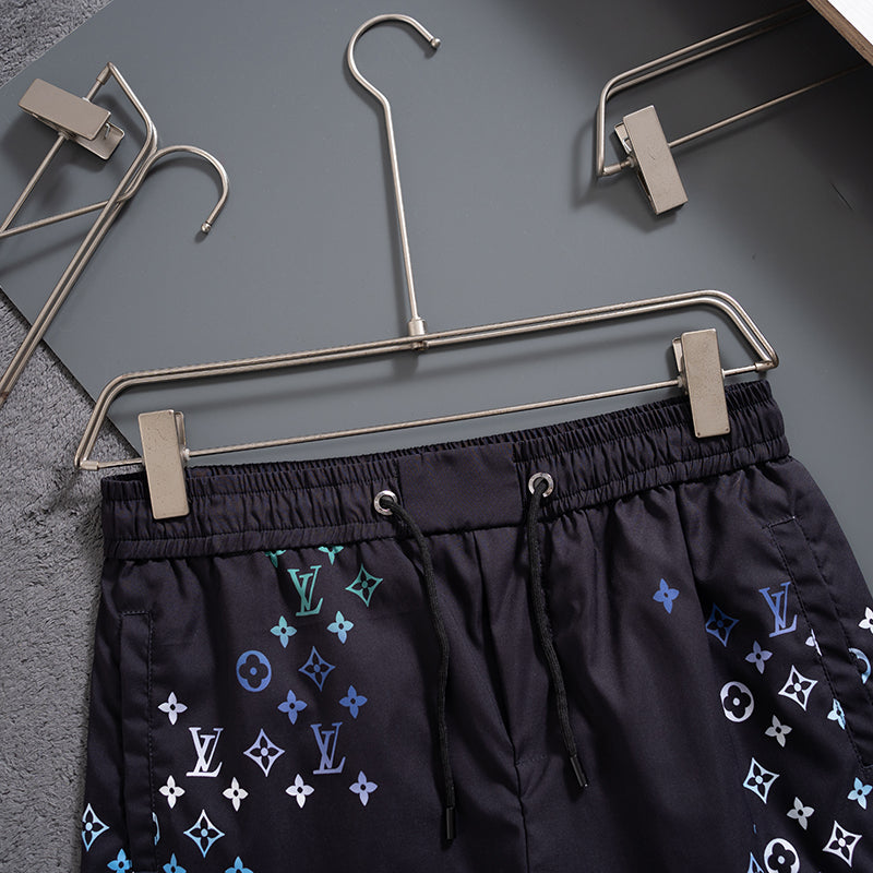 2025 latest black and white quick-drying shorts beach pants