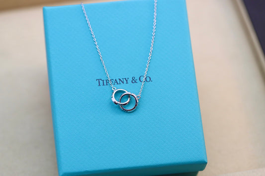 Silver Roman Double Ring Clavicle Necklace