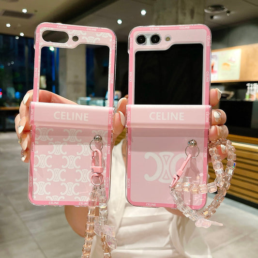 Fashion Pink Bow Bracelet Flip Case