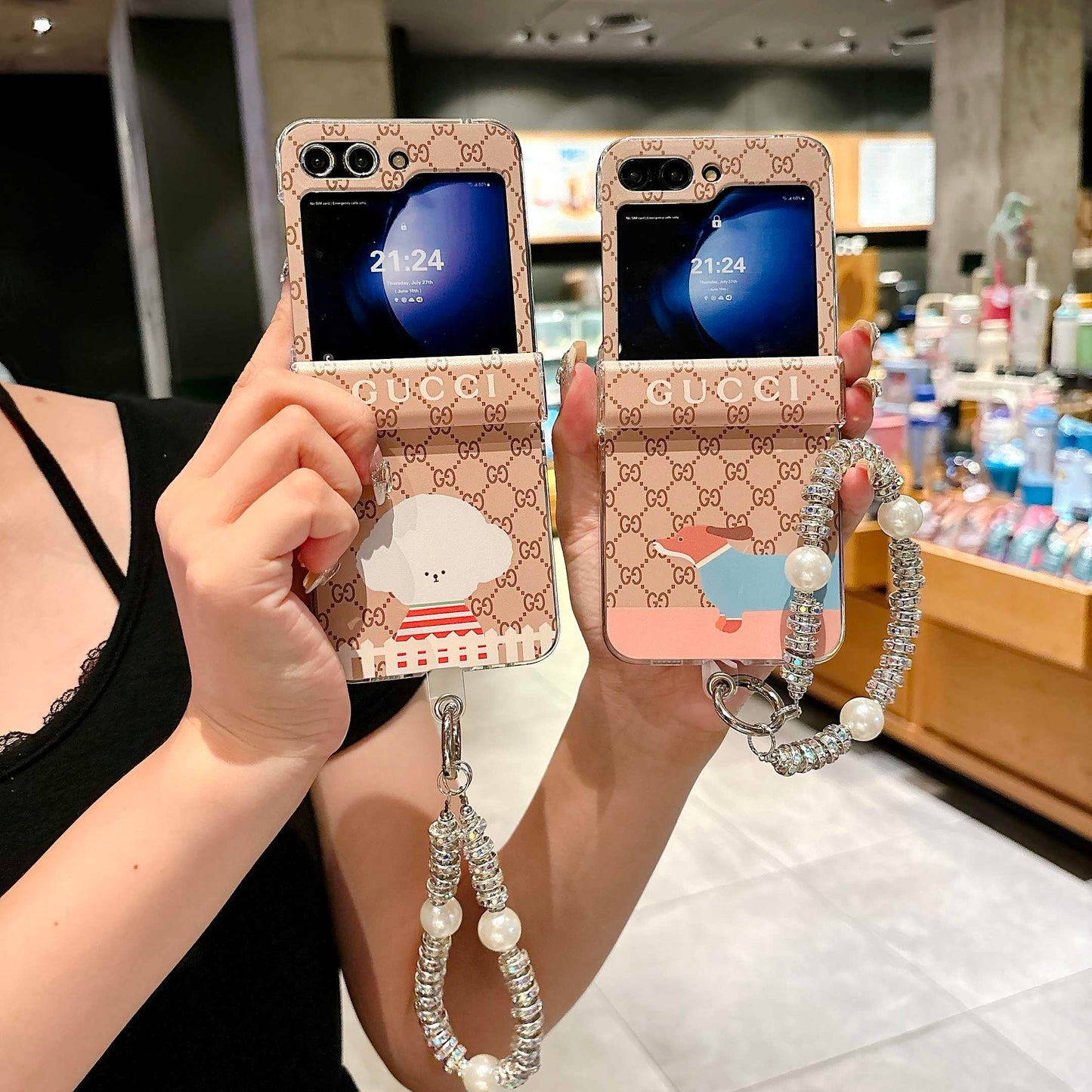 Cute Cartoon Bracelet Flip Case