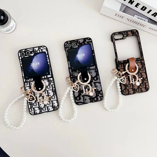 Hand-Held Pearl Chain Letter Flip Case