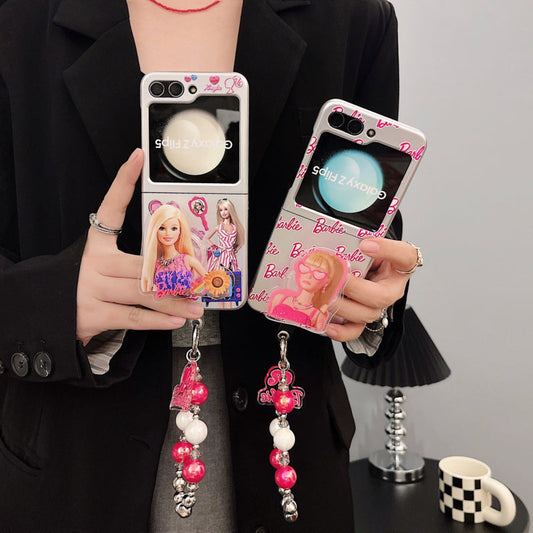 Magnetic Holder Cartoon Girl Bracelet Flip Case
