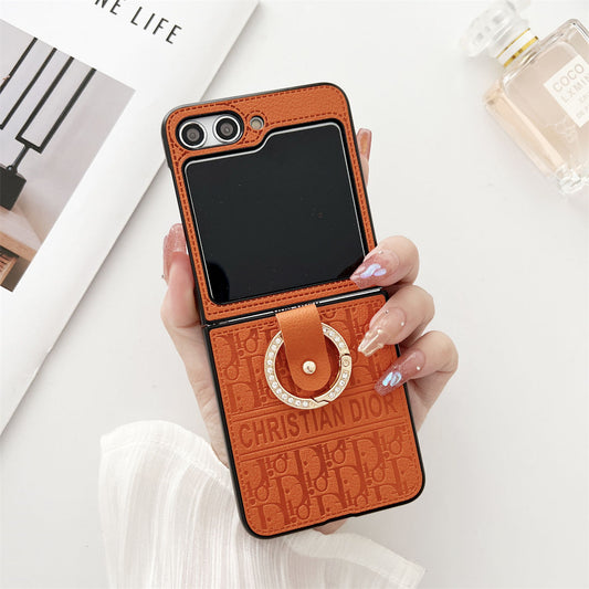 Leather Ring Case for Galaxy Z Flip
