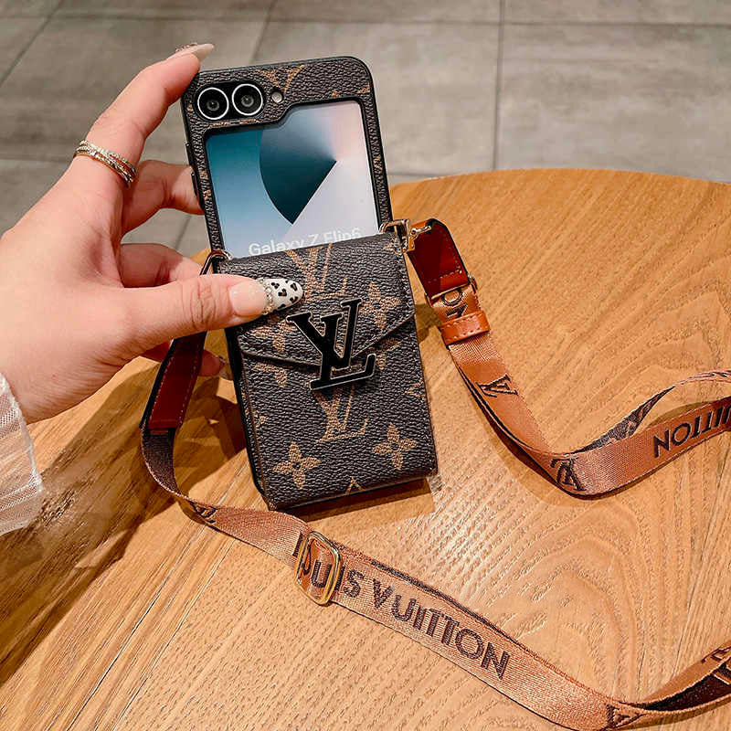 Leather Coin Purse Lanyard Flip Case