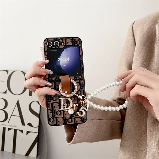 Hand-Held Pearl Chain Letter Flip Case