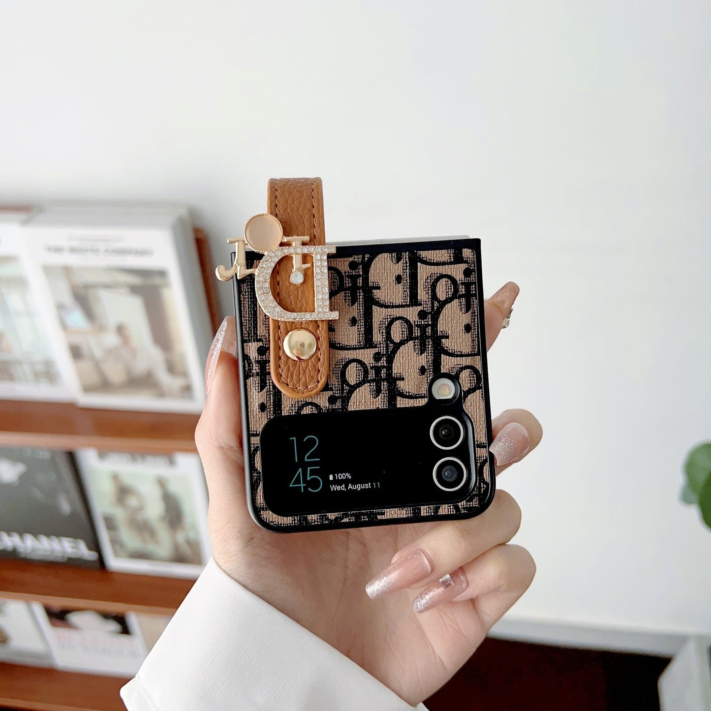 Trendy Leather Wristband Flip Case