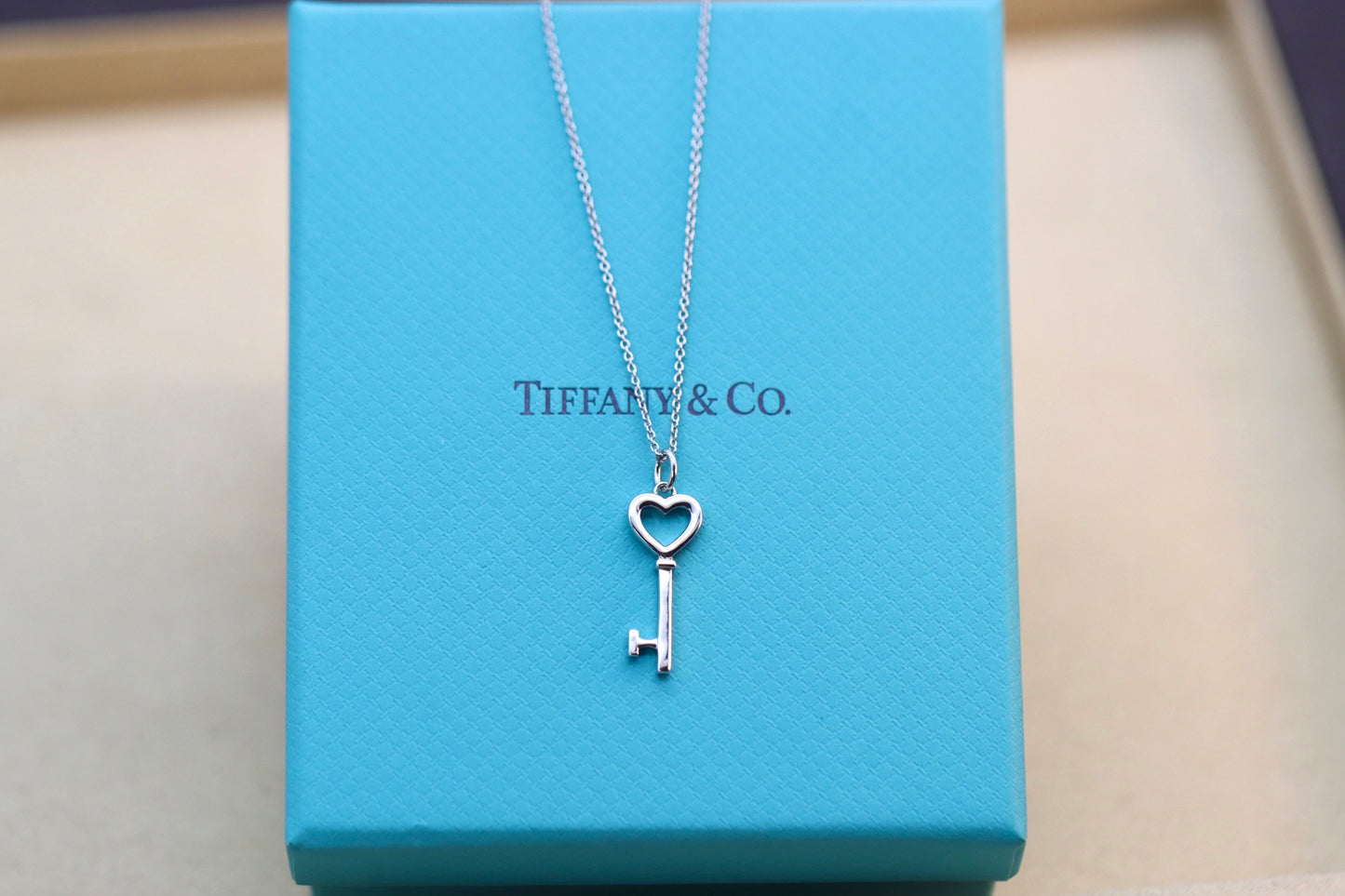 Silver Heart Key Necklace 925 Sterling Silver