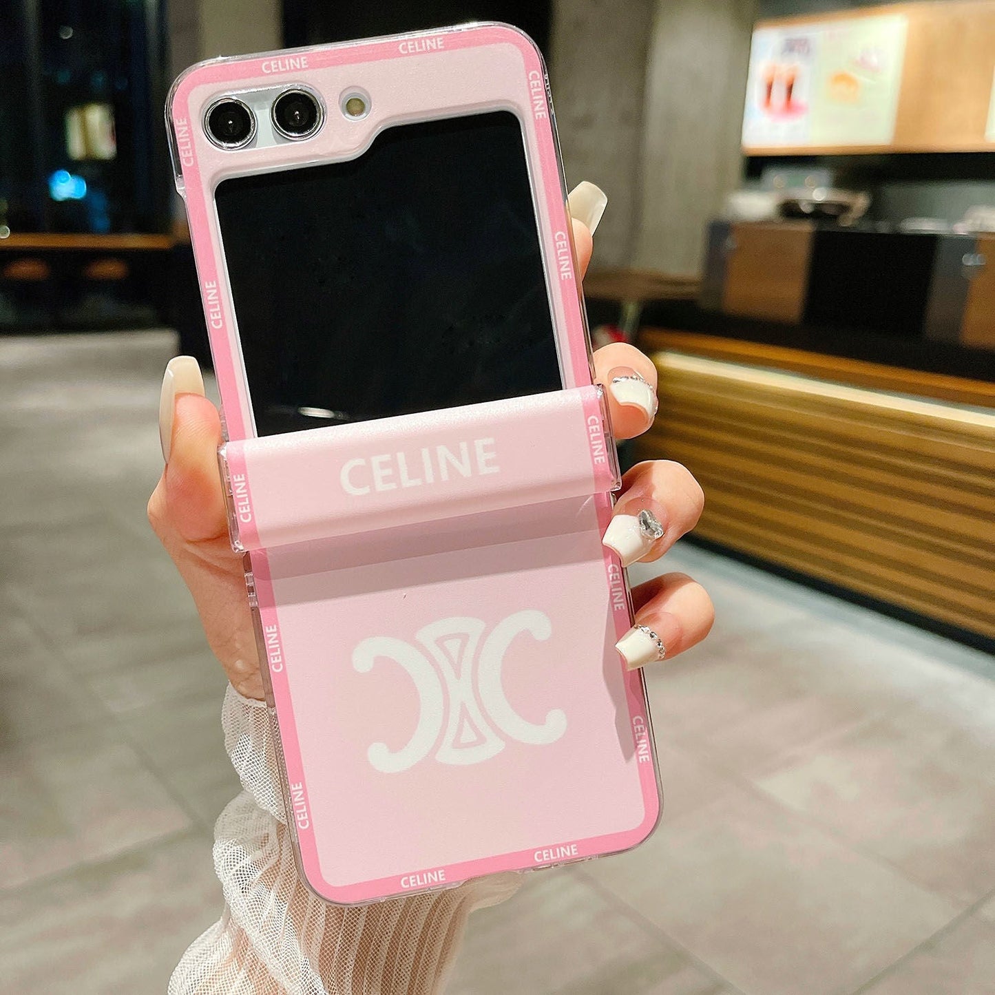Fashion Pink Bow Bracelet Flip Case