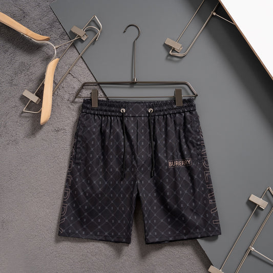 Classic black printed casual quick-drying beach shorts