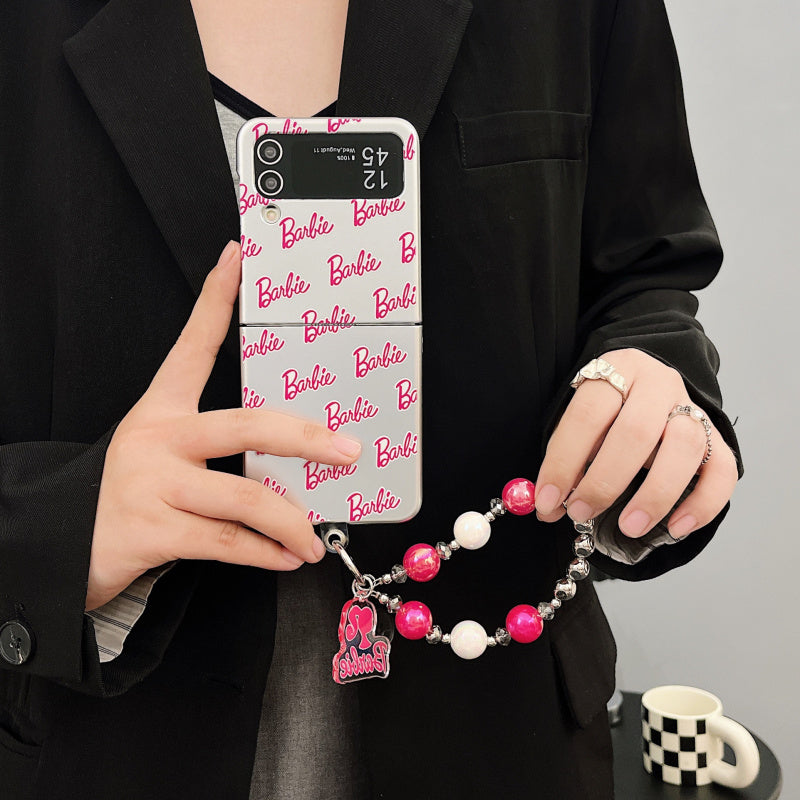 Magnetic Holder Cartoon Girl Bracelet Flip Case