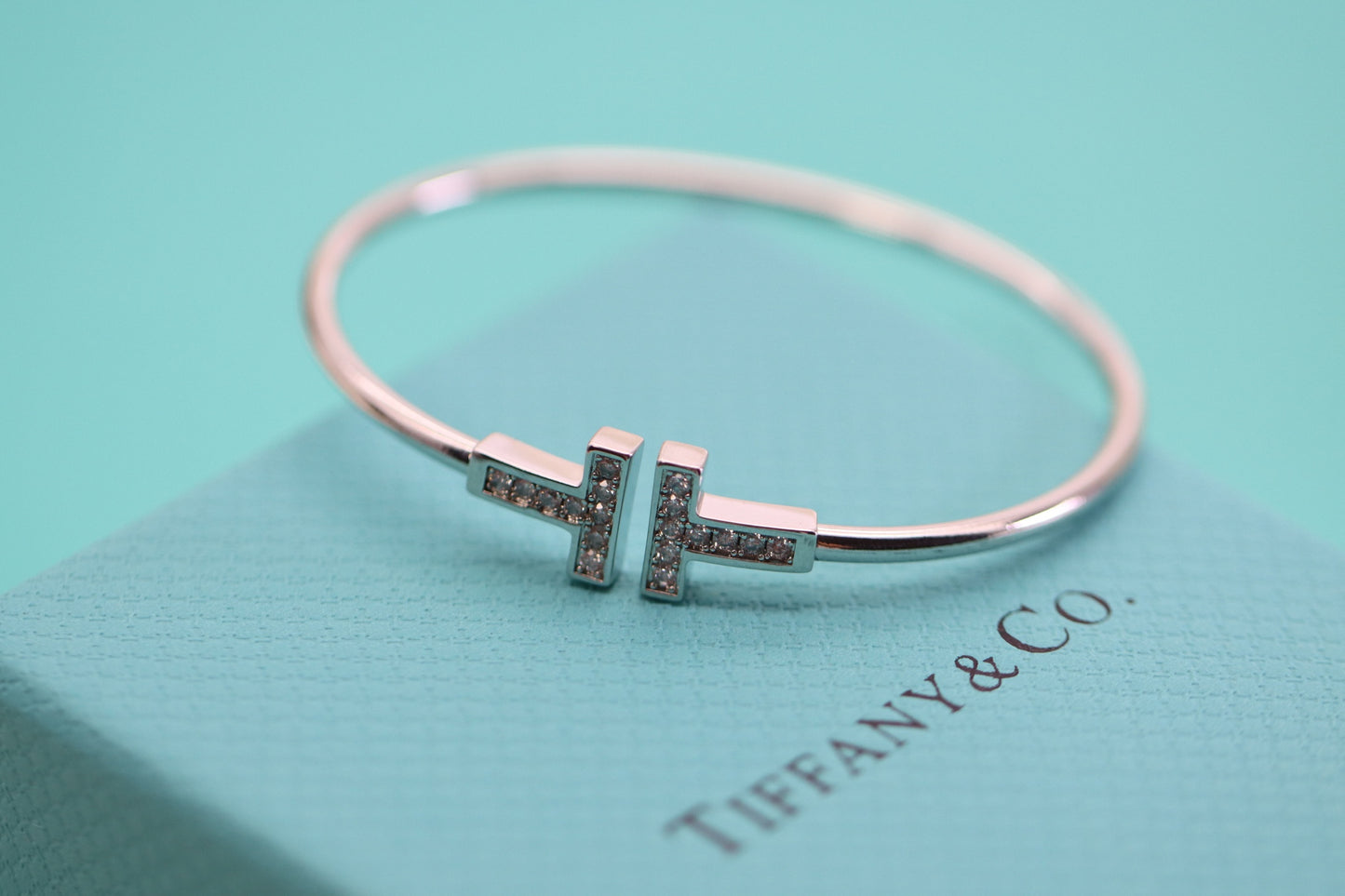 Champagne gold diamond double T bracelet