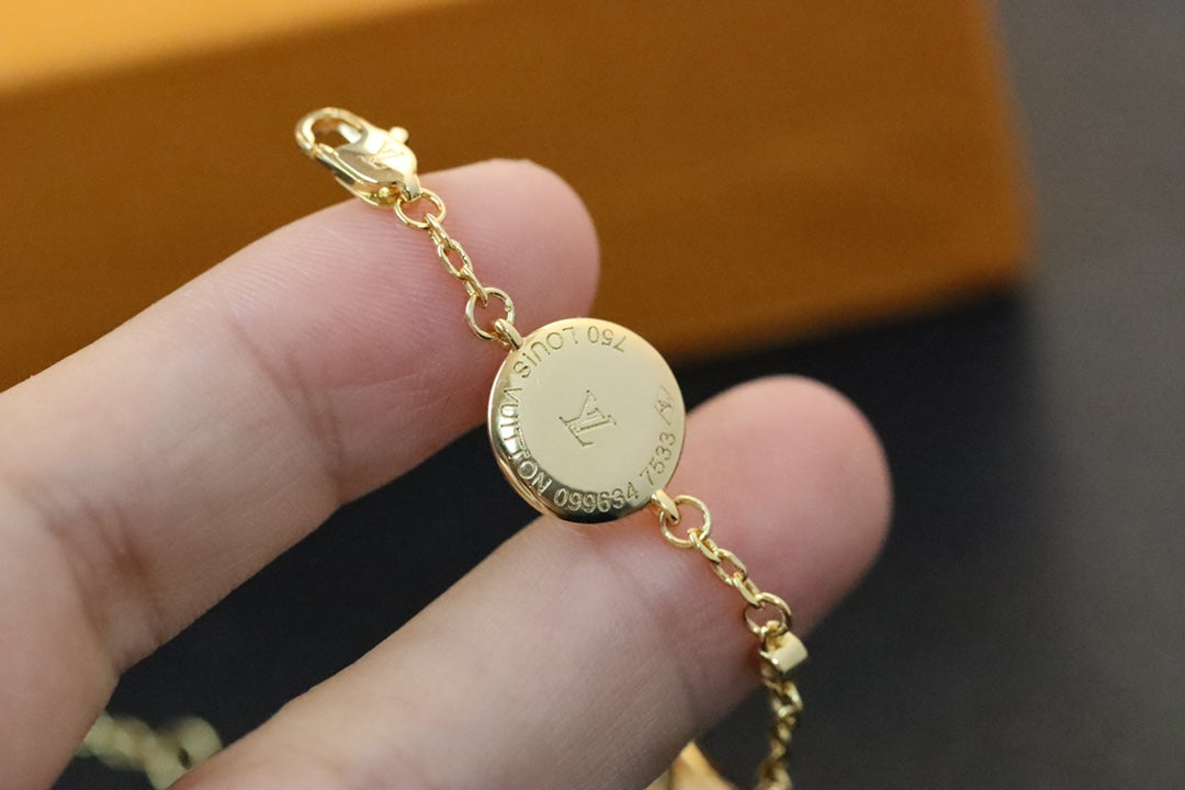 Full diamond diamond flower round flower four flower bracelet