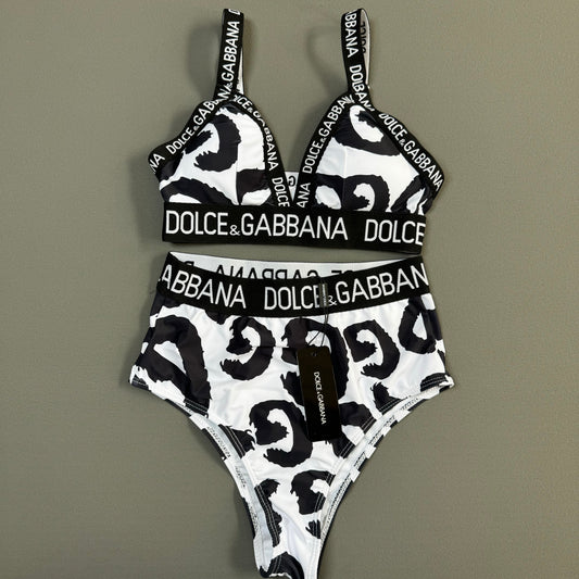 2025 new striped letter swimsuit D-64566