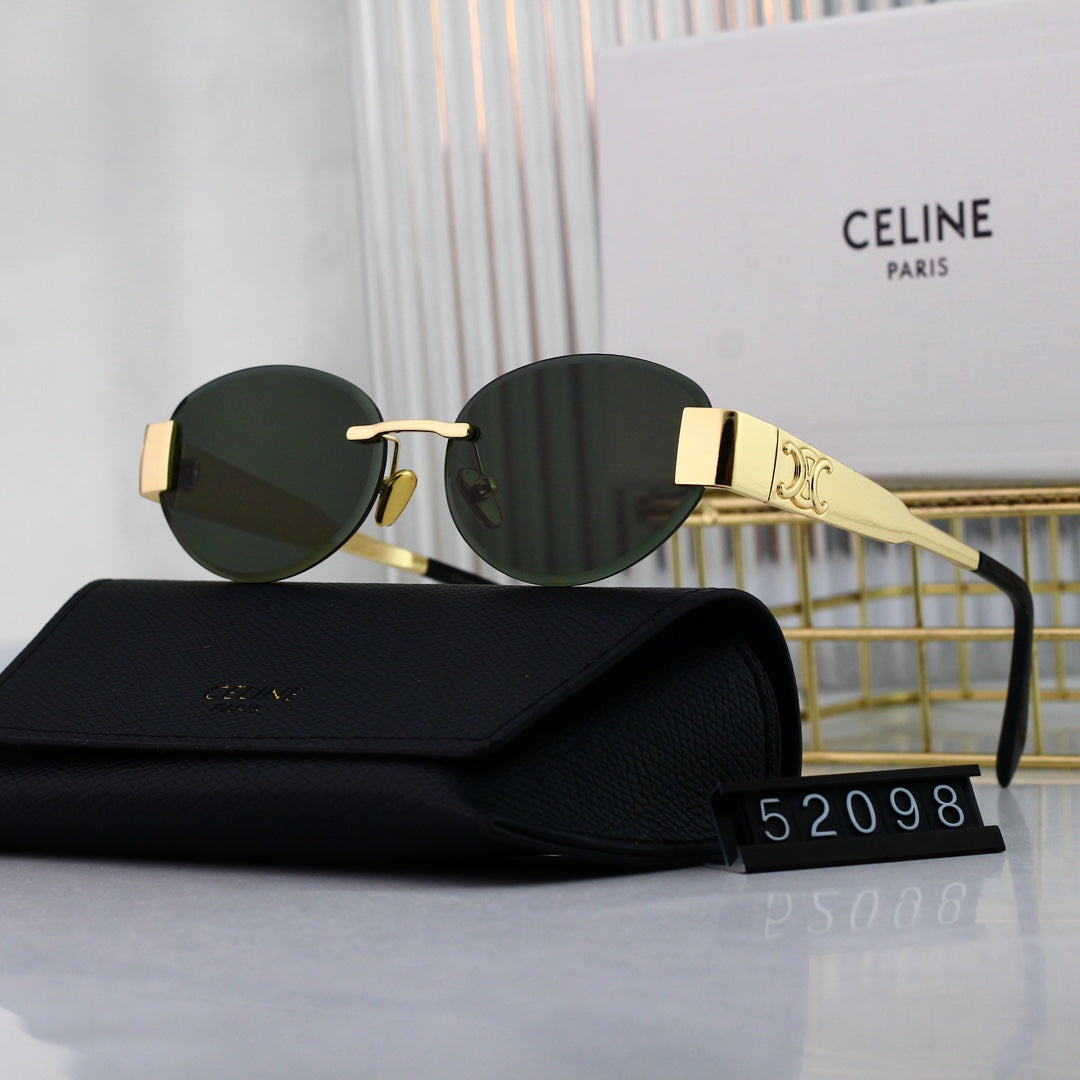 6-color frameless oval metal sunglasses 52098