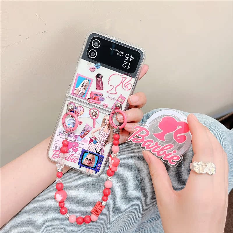 Cartoon Girl Bracelet Flip Magnetic Holder  Case