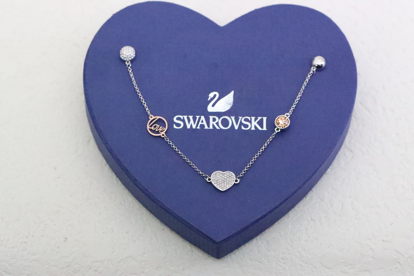 Silver Diamond Heart Magnetic Bracelet