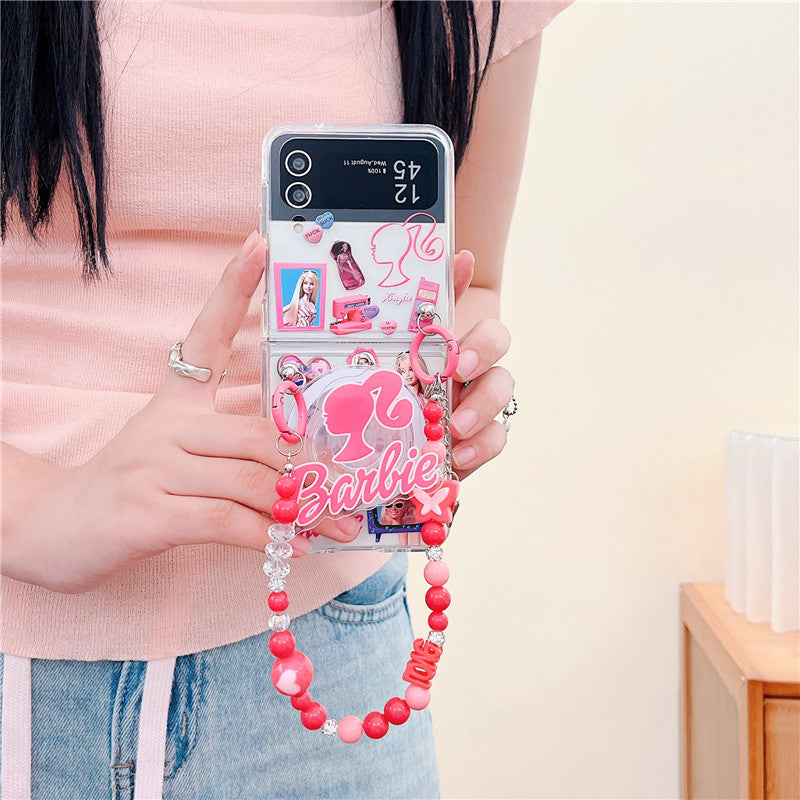 Cartoon Girl Bracelet Flip Magnetic Holder  Case