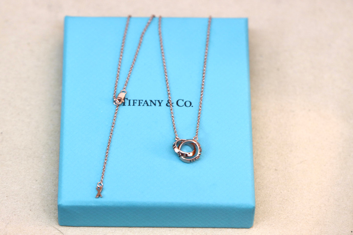 Rose Gold Roman Double Ring Clavicle Necklace