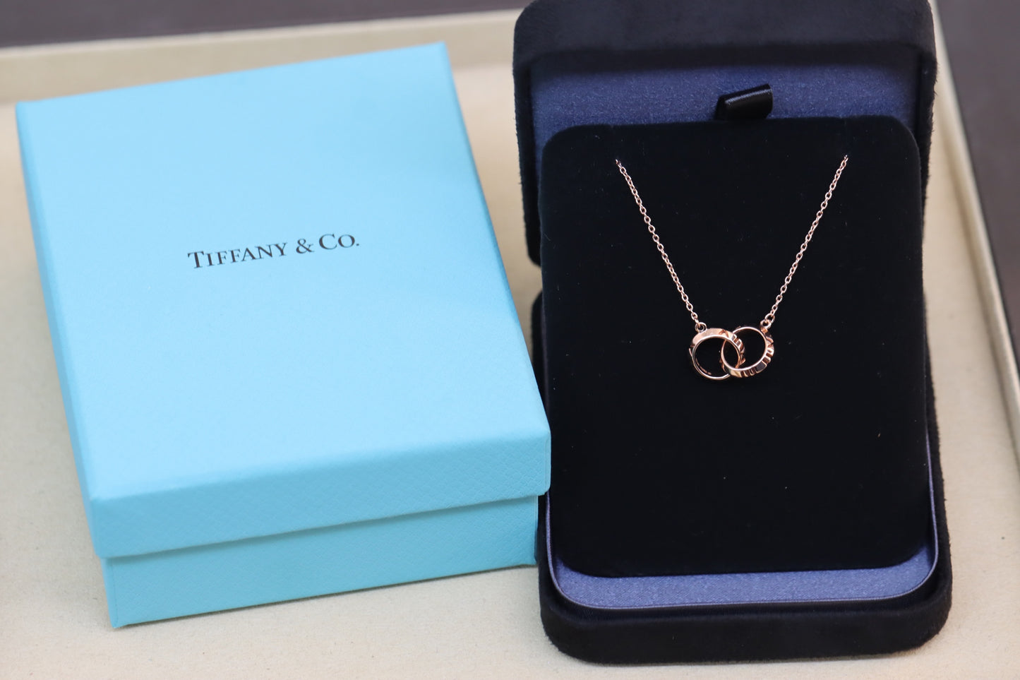 Rose Gold Roman Double Ring Clavicle Necklace
