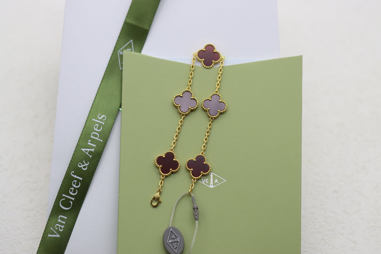 Penang Gold Carnelian Five Flower Bracelet