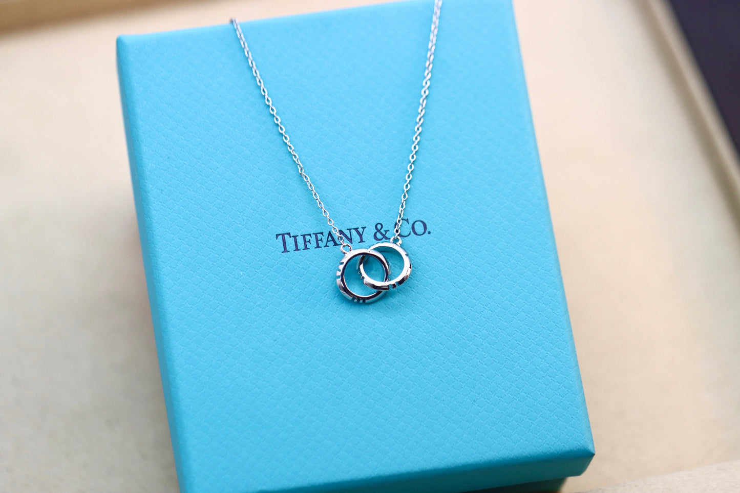 Silver Roman Double Ring Clavicle Necklace