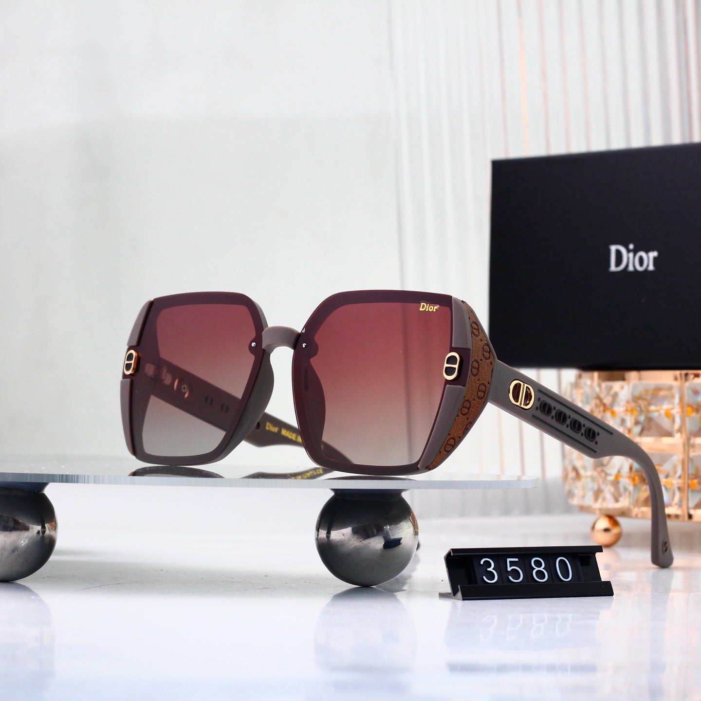 Half Frame Square Gradient Sunglasses