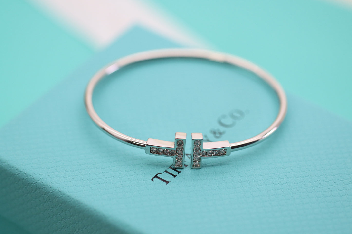 Champagne gold diamond double T bracelet