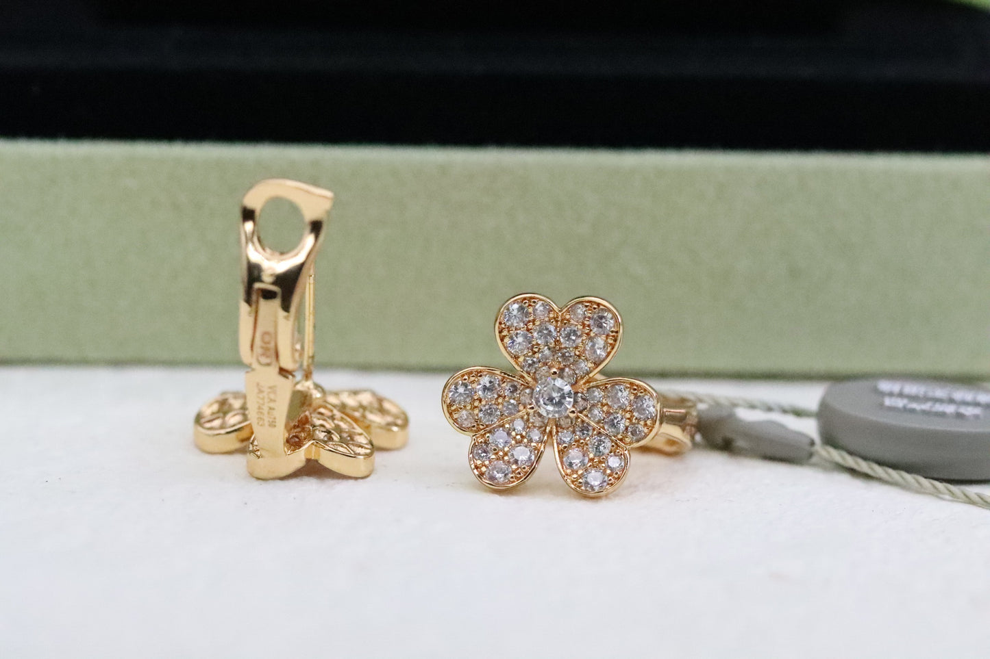 Full diamond clover earrings
