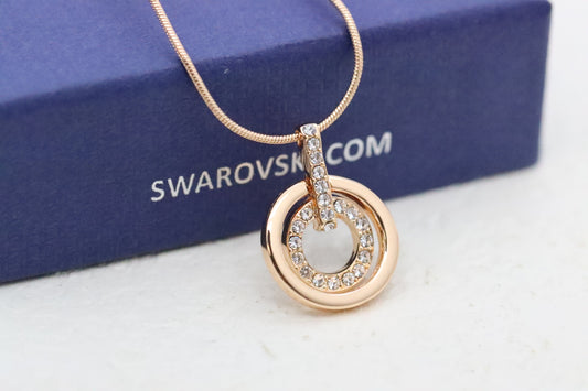 Rose Gold Diamond Concentric Circle Clavicle Necklace