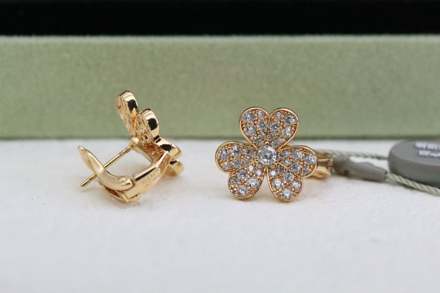 Full diamond clover earrings