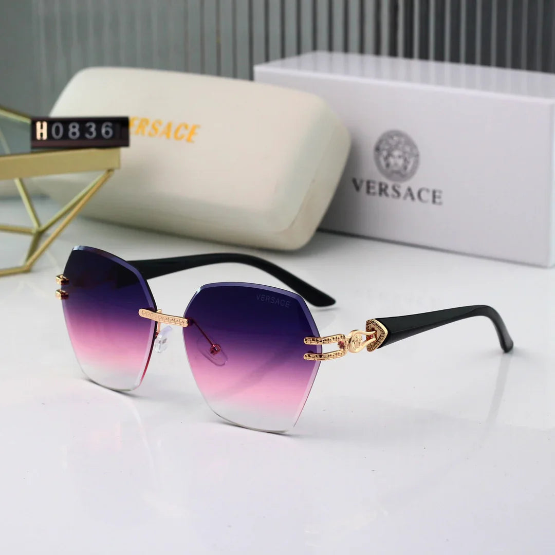 7-color high-definition lens frameless design metal sunglasses