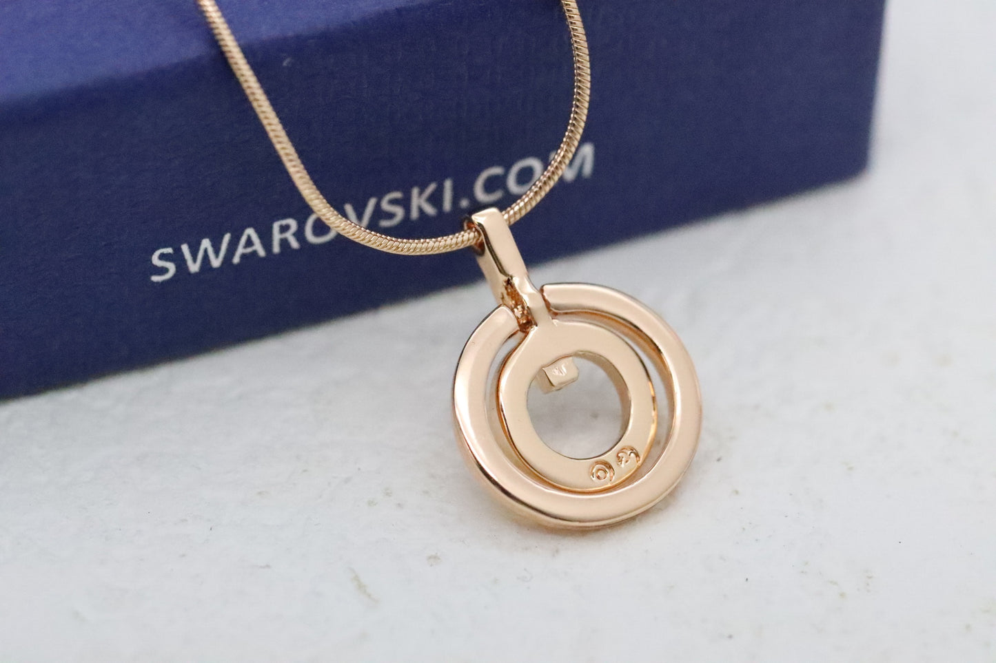 Rose Gold Diamond Concentric Circle Clavicle Necklace
