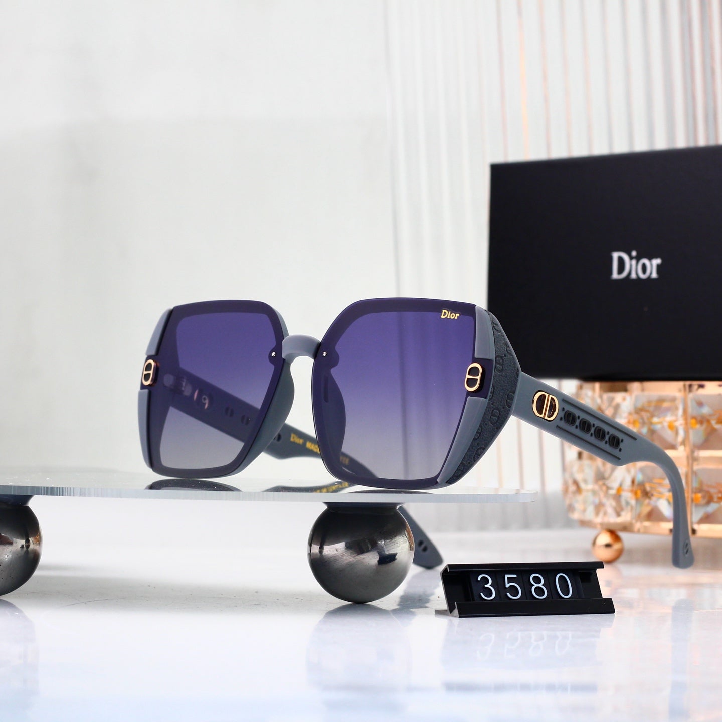 Half Frame Square Gradient Sunglasses