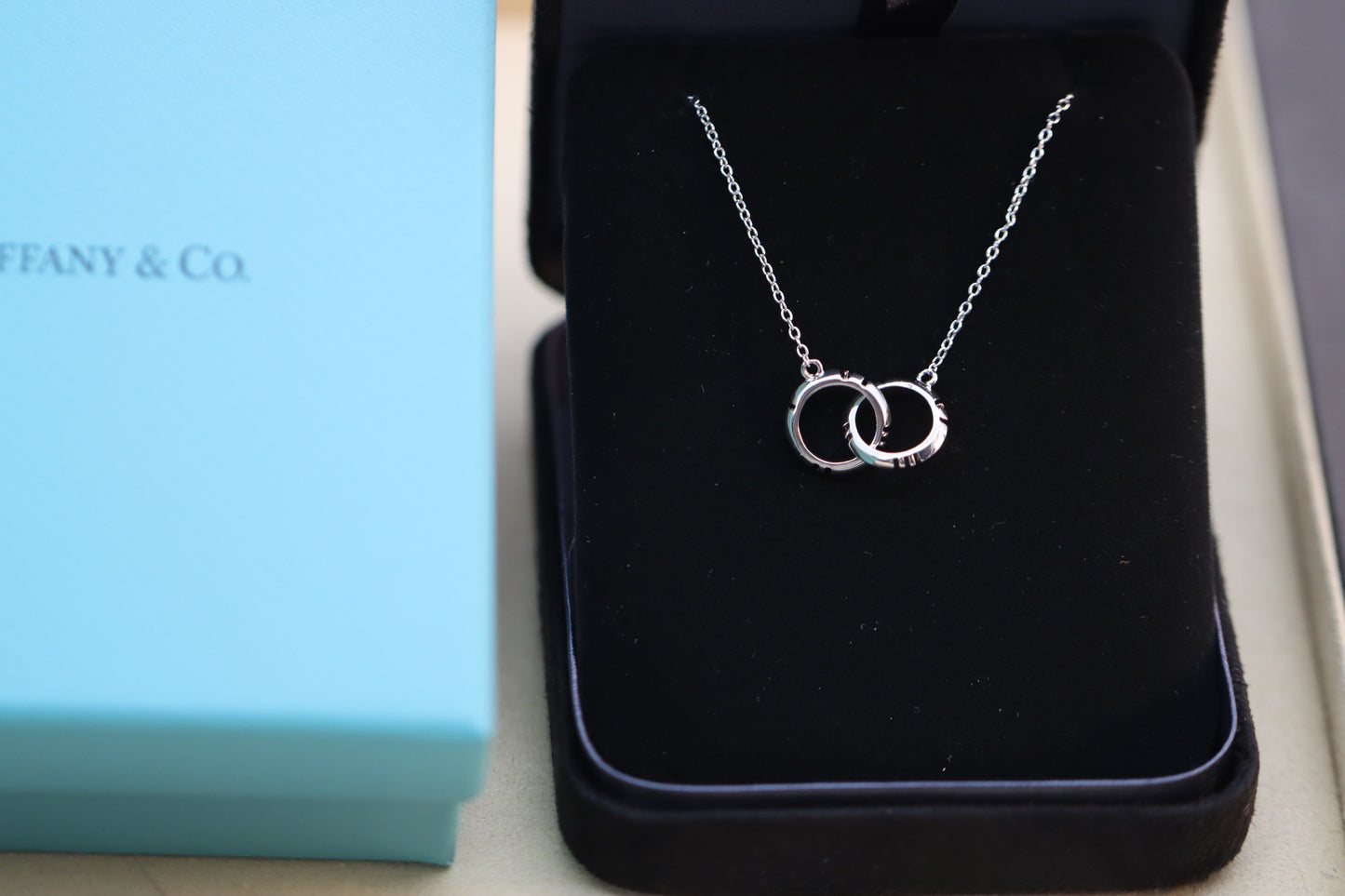Silver Roman Double Ring Clavicle Necklace
