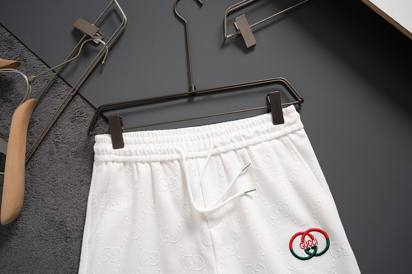 Summer shorts in various fabrics with embroidery patterns