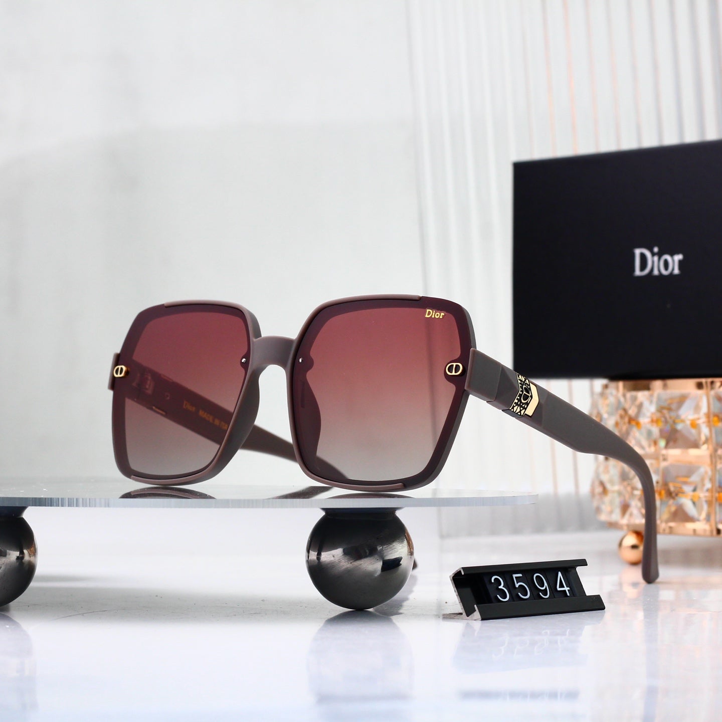 Half Frame Square Gradient Sunglasses