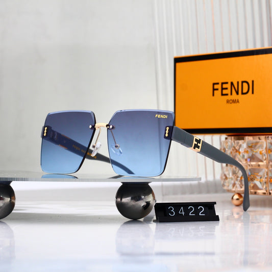 Frameless Square Metal Gradient Sunglasses