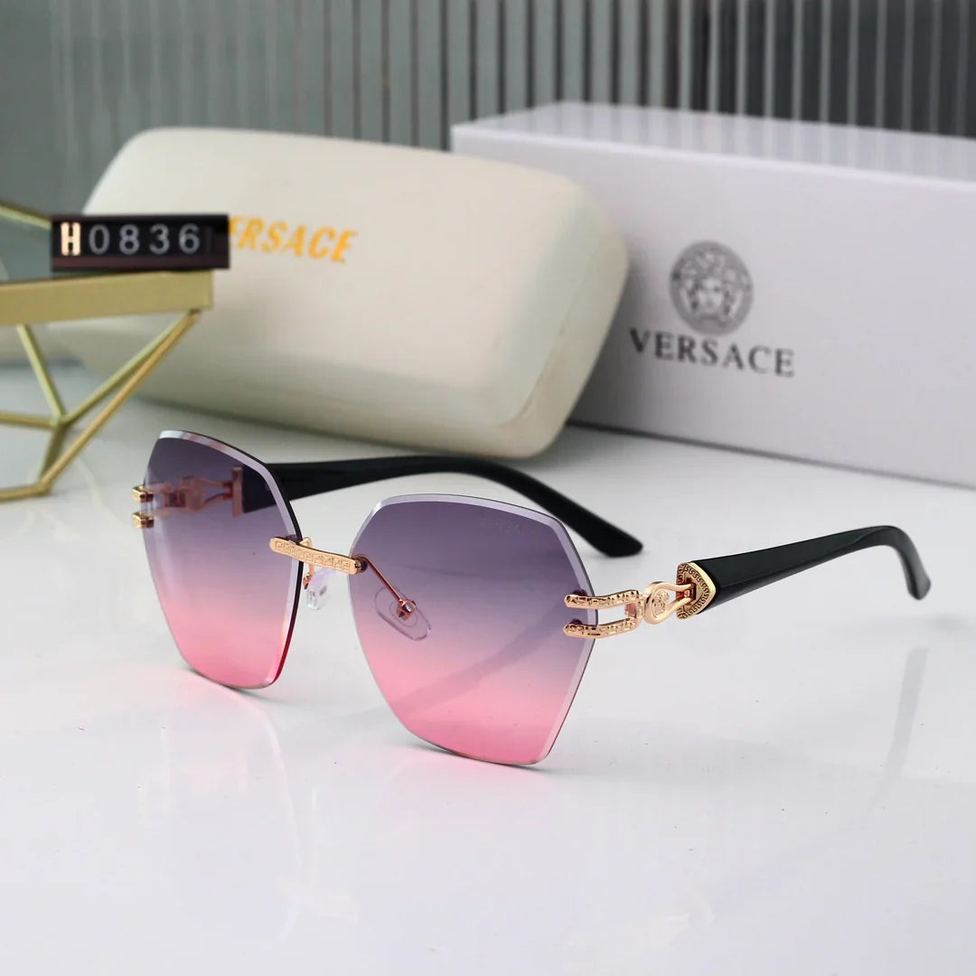 7-color high-definition lens frameless design metal sunglasses