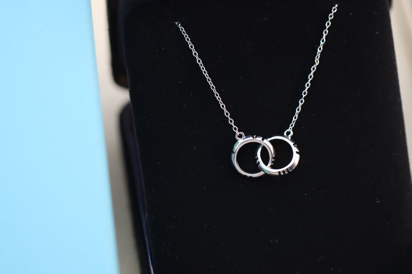 Silver Roman Double Ring Clavicle Necklace