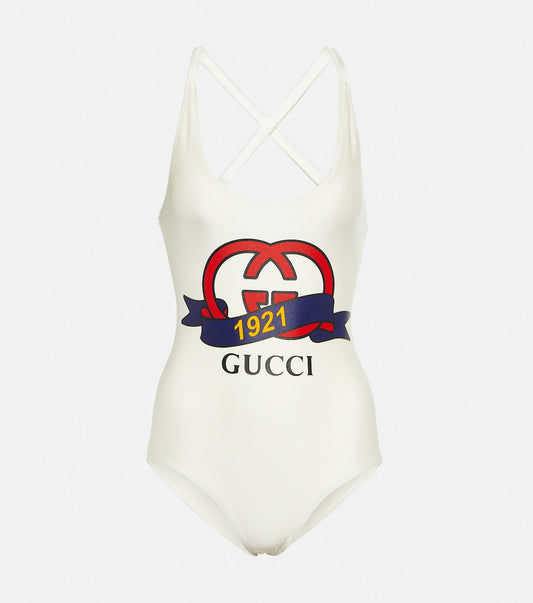 2025 New White Classic One-Piece Swimsuit  G-34500