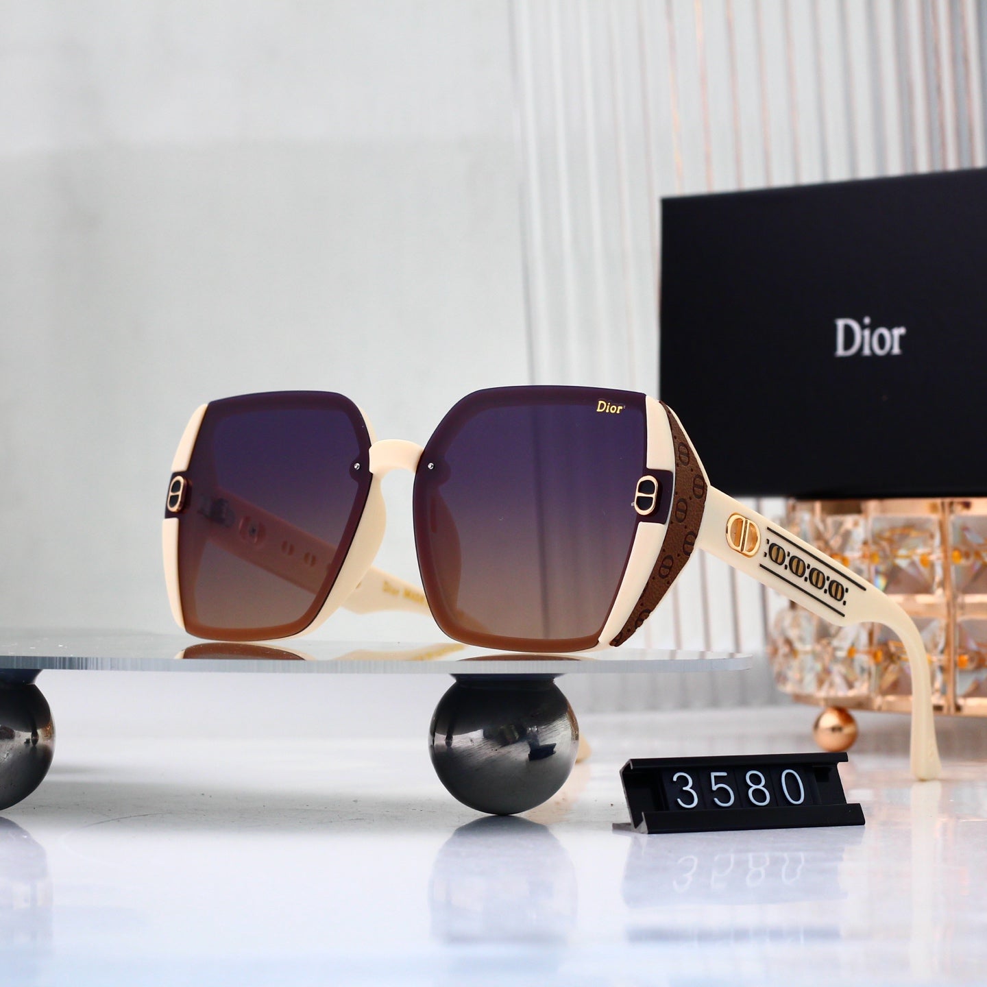 Half Frame Square Gradient Sunglasses