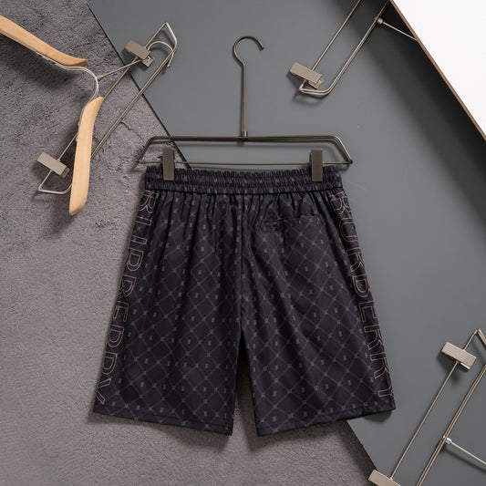 Classic black printed casual quick-drying beach shorts