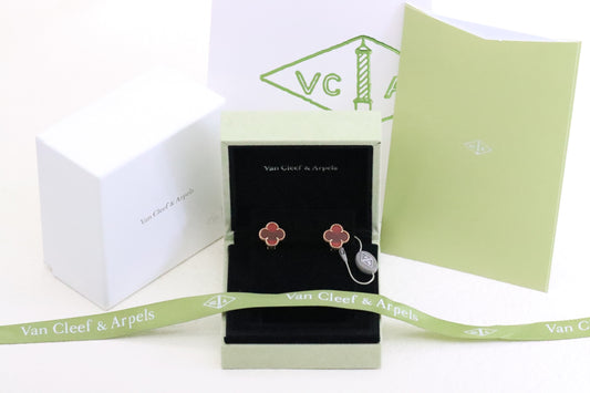 Carnelian Four-Leaf Clover Earrings