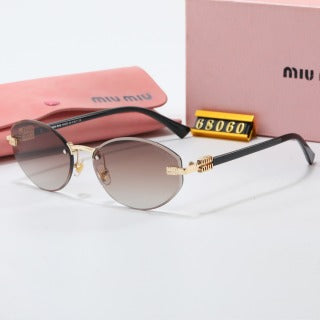 Oval rimless sunglasses