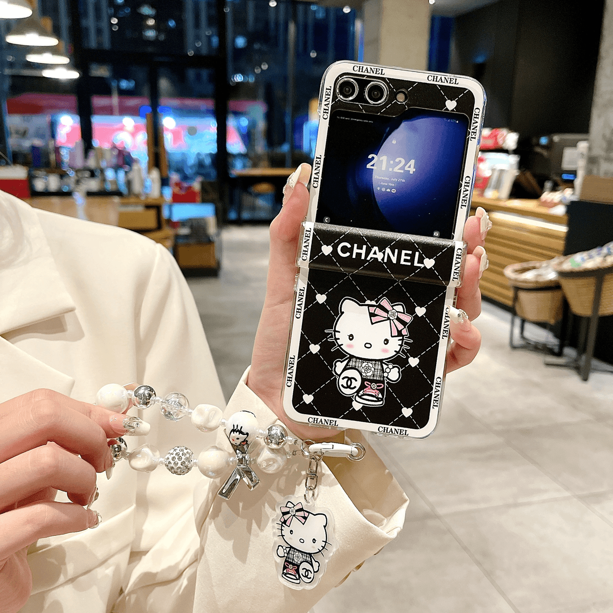 Cute Cartoon Cat Bracelet Flip Case